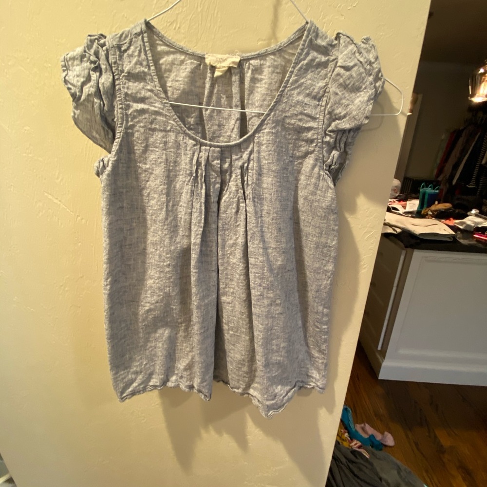Cupio chartreuse blue summer top